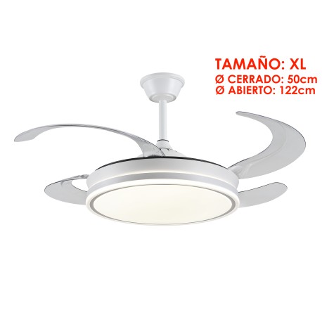 Ventilador de Techo Led Retráctil Ambra XL Motor DC Blanco