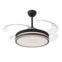 Interlusa Asgard Noir Ventilateur de Plafond Rétractable 4 Pales Ø108cm Dimmable