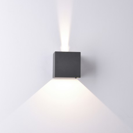 Aplique de Pared Exterior LED Mantra Davos Gris Oscuro Cuadrado Luz Neutra 12W