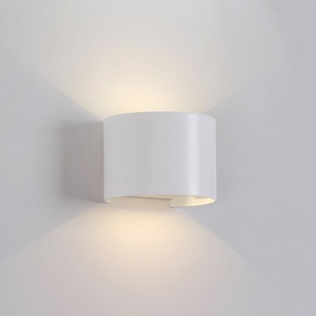 Aplique de Pared Exterior LED Mantra Davos Blanco Redondo Luz Neutra 12W