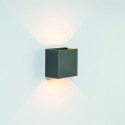 Aplique de Pared Exterior LED Mantra Davos XL Gris Cuadrado 4000k 20W