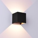 Aplique de Pared Exterior LED Mantra Davos Negro Cuadrado 2700K 12W Dimable