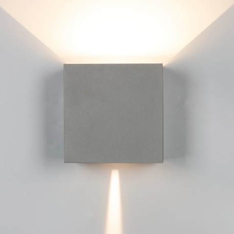 Aplique de Pared Exterior LED Mantra Davos XL Gris Cuadrado 2700k 20W Dimable