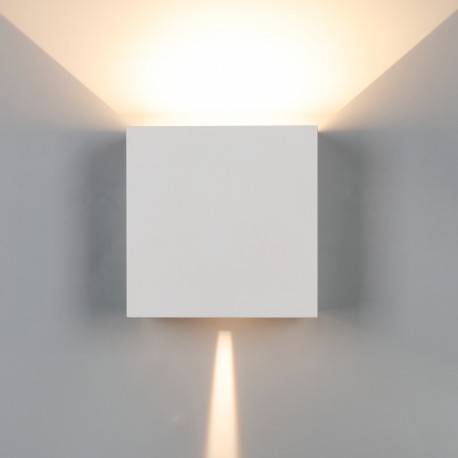 Aplique de Pared Exterior LED Mantra Davos XL Blanco Cuadrado 2700k 20W Dimable