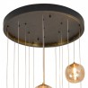 Lámpara Colgante Gigante Dark Ámbar Eskriss 16 Luces G-9 Ø 68cm Oro/Negro