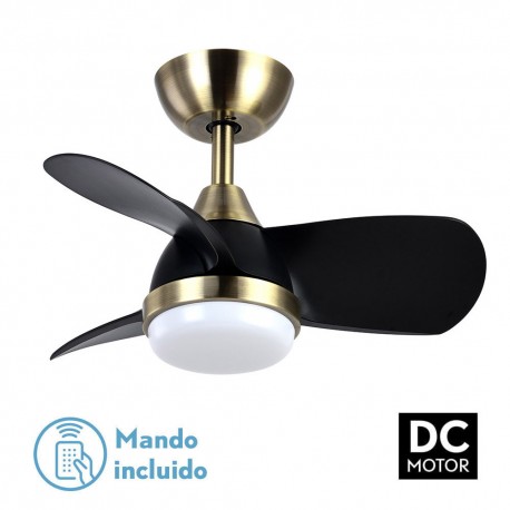 Ventilador de Techo Fabrilamp Pirdo DC Cuero/Negro 24W 2400lm CCT