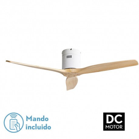 Ventilador de Techo Fabrilamp Aguilon Motor DC Blanco/Haya Sin Luz