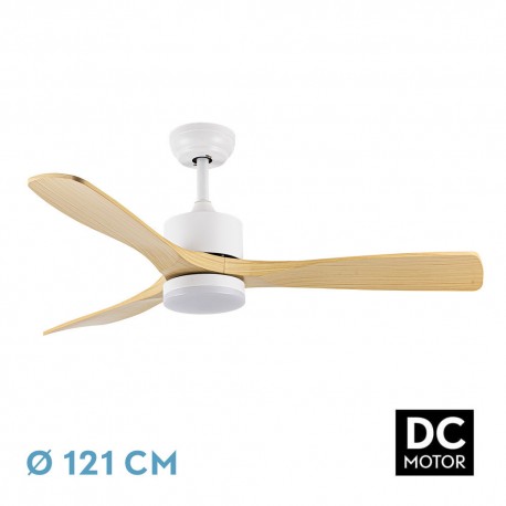 Ventilador de Techo Fabrilamp Azabache DC Blanco/Haya 3 Palas Ø 121cm