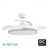 Ventilador de Techo LED Retráctil Olimpia Motor DC Blanco/Gris 72W CCT