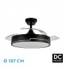 Ventilador de Techo LED Retráctil Olimpia Motor DC Negro 72W CCT