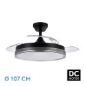 Ventilateur de plafond Fabrilamp Escarcha Noir/Gris rétractable Ø107cm