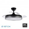 Ventilateur de plafond Fabrilamp Escarcha Noir/Gris rétractable Ø107cm