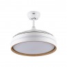Ventilateur de plafond Fabrilamp Nalon Blanc/Hêtre rétractable Ø109cm