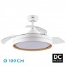Ventilateur de plafond Fabrilamp Nalon Blanc/Hêtre rétractable Ø109cm