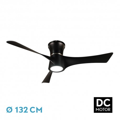 Ventilador de Techo Fabrilamp Tianas DC Negro 3 Palas Ø 132cm
