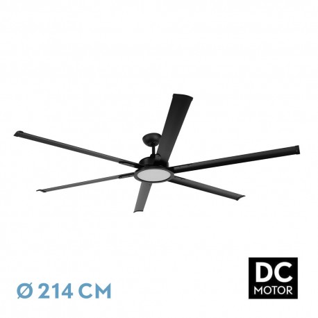 Ventilateur de Plafond Fabrilamp Almanzor DC Noir 6 Pales Ø 214cm