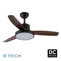 Ventilador de Techo Fabrilamp Kavala DC Negro/Roble 3 Palas Ø 112cm