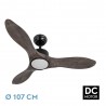 Ventilador de Techo Fabrilamp Segre DC Negro/Roble 3 Palas Ø 107cm