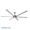 Ventilador de Techo Fabrilamp Sanson DC Níquel/Plata 6 Palas Ø 305cm