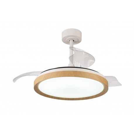 Ventilador de Techo Retráctil Mantra Mistral Fan Blanco/Madera Ø106cm