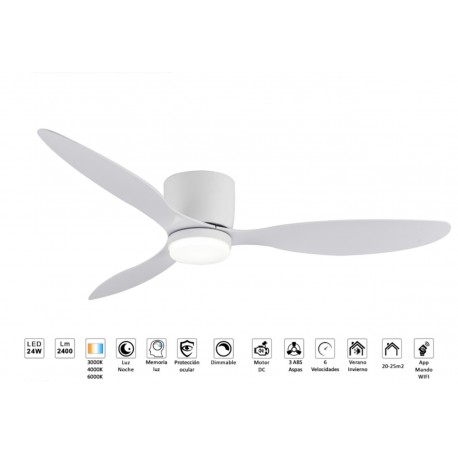 Ventilador de Techo NFR Aitana Blanco Ø132cm con Wifi