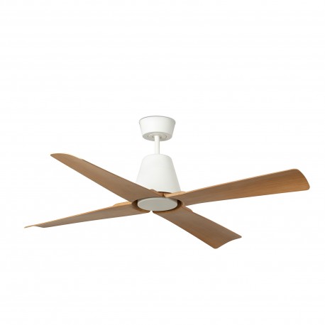 Ventilador de Techo Faro Typhoon 130cm Blanco/Madera Ip44 Sin luz Smart Fan