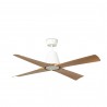 Faro Typhoon Ventilateur De Plafond 130cm Blanc/Bois Ip44 Avec Lumière Smart Fan