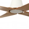 Faro Typhoon Ventilateur De Plafond 130cm Blanc/Bois Ip44 Avec Lumière Smart Fan