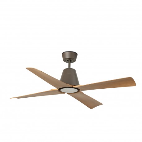 Ventilador de Techo Faro Typhoon 130cm Marrón/Madera Ip44 Con luz Smart Fan