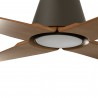 Faro Typhoon Ventilateur De Plafond 130cm Brun/Bois Ip44 Avec Lumière Smart Fan