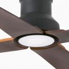 Ventilateur de plafond Faro Winche 127cm Noir/Marron DC Ip44 Avec Lumière