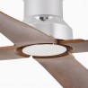 Ventilateur de plafond Faro Winche 127cm Chrome/Bois DC Ip44 Avec Lumière