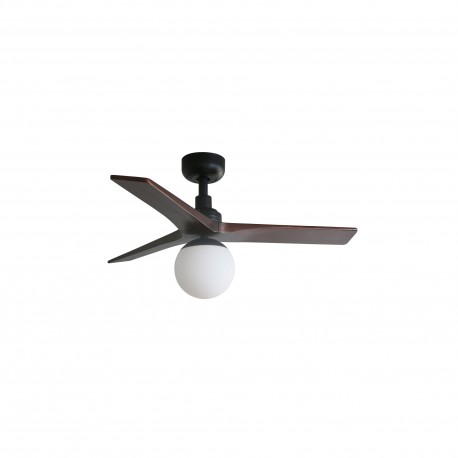 Ventilateur de Plafond Faro Klim S 92cm Noir/Noyer Avec lumière Smart Fan