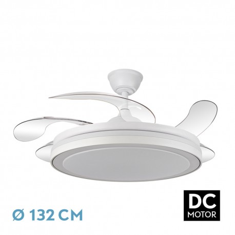 Ventilateur de Plafond LED Rétractable Esparta Maxi Moteur DC Blanc