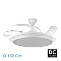 Ventilateur de Plafond LED Rétractable Esparta Maxi Moteur DC Blanc