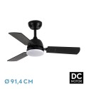 Ventilateur de Plafond Fabrilamp Portico Noir Ø91,4cm Pales Noir/Gris
