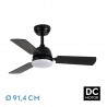 Ventilateur de Plafond Fabrilamp Portico Noir Ø91,4cm Pales Noir/Gris