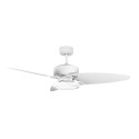 Ventilateur de Plafond Fabrilamp Cross Blanc Pales Blanc/Hêtre Ø132cm