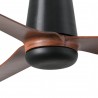 Ventilateur de Plafond Faro Punt Tub Tuya Smart Ø130cm Noir/Noyer Sans Lumière