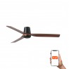 Ventilateur de Plafond Faro Punt Tub Tuya Smart Ø130cm Noir/Noyer Sans Lumière