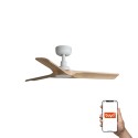 Ventilador de Techo Faro Heywood Tuya Smart Ø90cm Blanco/Haya Sin Luz
