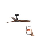 Ventilador de Techo Faro Heywood Tuya Smart Ø90cm Negro/Madera Sin Luz
