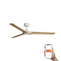 Ventilador de Techo Faro Heywood Tuya Smart Ø132cm Blanco/Haya Sin Luz