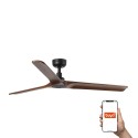Ventilateur de Plafond Faro Heywood Tuya Ø132cm Noir/Bois Sans Lumière
