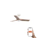 Ventilador de Techo Faro Heywood Tuya Smart Ø90cm Blanco/Haya 10W CCT