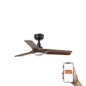 Ventilador de Techo Faro Heywood Tuya Smart Ø90cm Negro/Madera 10W CCT