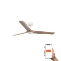 Ventilador de Techo Faro Heywood Tuya Smart Ø132cm Blanco/Haya 10W CCT
