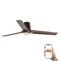 Ventilador de Techo Faro Heywood Tub Tuya 132cm Negro/Madera 10W CCT