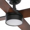 Ventilador de Techo Faro Rudder L4 WiZ Ø132cm Negro Palas Negro/Nogal