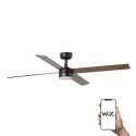 Ventilador de Techo Faro Rudder L4 WiZ Ø132cm Negro Palas Negro/Nogal